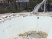 Sand blasting pool
