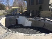 Sand blasting pool
