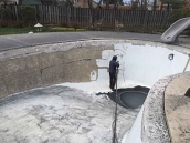 Sand blasting pool